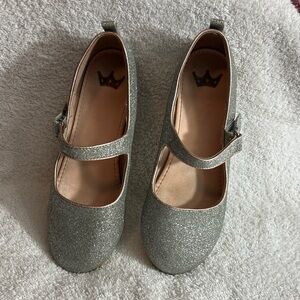 Sparkly Silver Kids Mary Jane Shoes